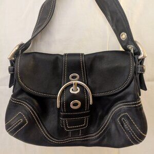 2000s Black Leather Coach purse